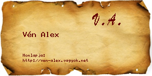 Vén Alex névjegykártya