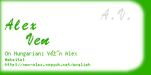 alex ven business card